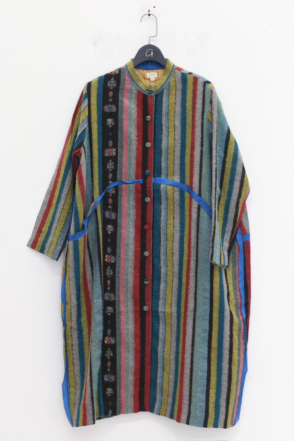 EKA Fall/Winter 2025 SOZNI Striped Pattern Oversized Jacket/Trench Coat EKA-AW/25/96/FARELY-MULTICOLOR